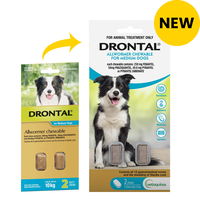 Drontal Wormers Chewable For Dogs Up To 10Kg (Aqua)