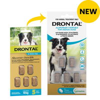 Drontal Wormers Chewable For Dogs Up To 10Kg (Aqua)