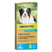 Drontal Wormers Tabs For Dogs 10Kg (Aqua)