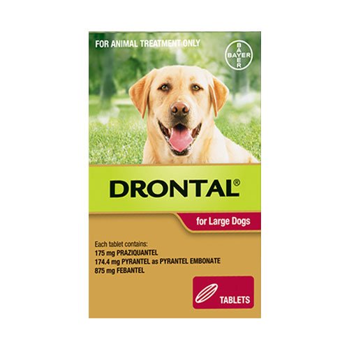 Drontal Wormers Tabs For Dogs 35Kg (Red)