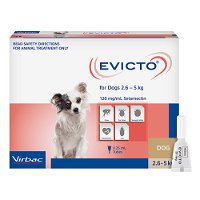 Evicto Spot-on (Selamectin) FOR VERY SMALL DOGS 2.6-5KG (BROWN)