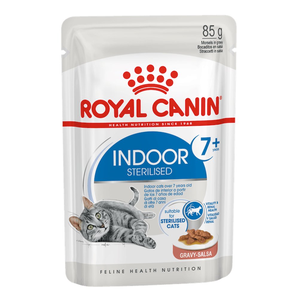Royal Canin Indoor Sterilised Mature Senior 7+ In Gravy Pouches Wet Cat Food