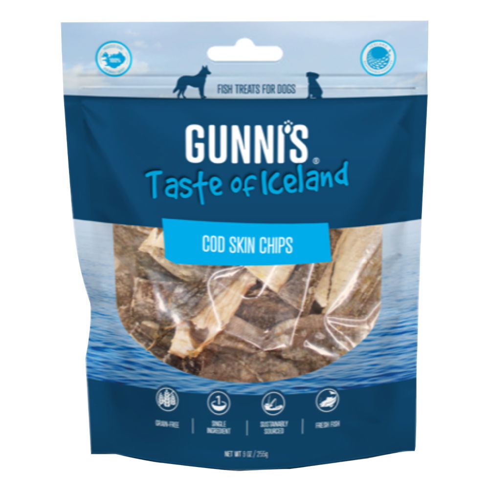 Gunni's Taste of Iceland Dog Treats Cod Skin Chips