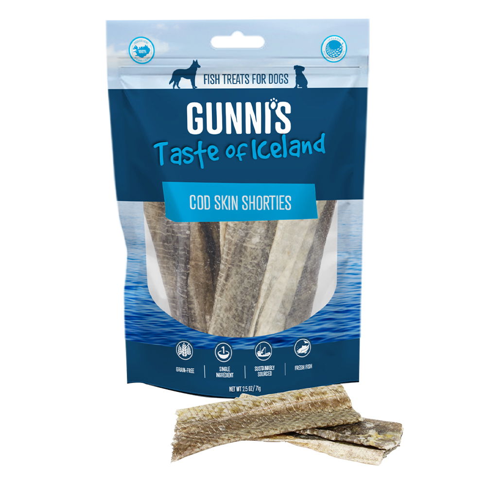 Gunni's Taste of Iceland Dog Treats Cod Skin Shorties
