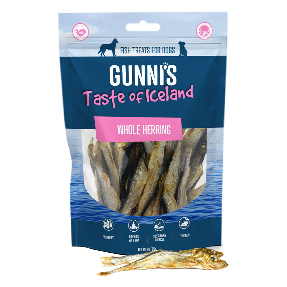 Gunni's Taste of Iceland Whole Herring Dog Treats