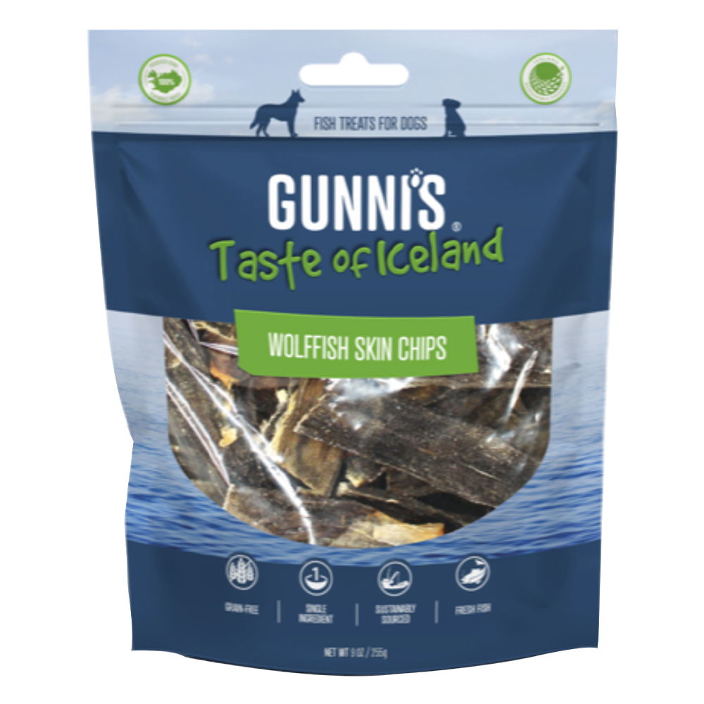 Gunni's Taste of Iceland Wolffish Skin Chips Dog Treats
