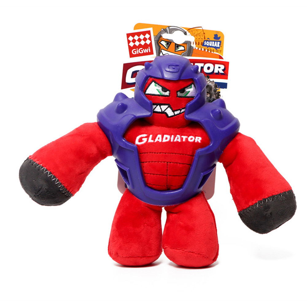 GiGwi Plush Squeaker Gladiator Toy for Dogs