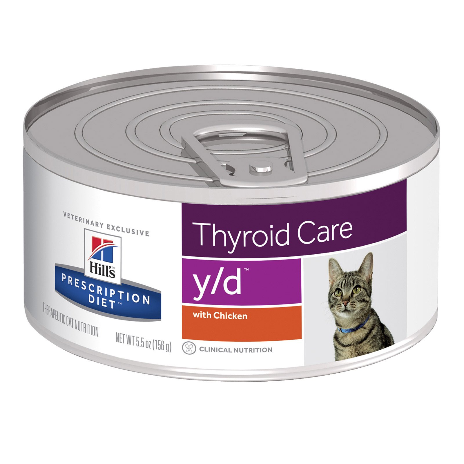 Hill's Prescription Diet Feline y/d Thyroid Care Chicken Cans 156 Gm 