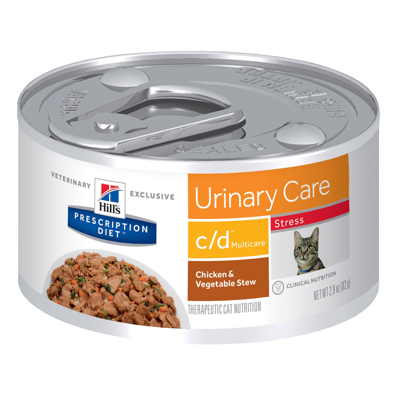 Hill's Prescription Diet c/d Multicare Stress Urinary Care Chicken & Vegetable Stew Canned Cat Food 82 Gm