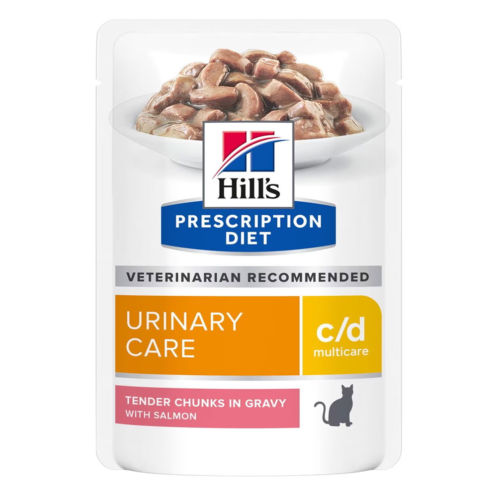 Hill's Prescription Diet c/d Multicare Urinary Care Tender Chunks in Gravy with Salmon Wet Cat Food