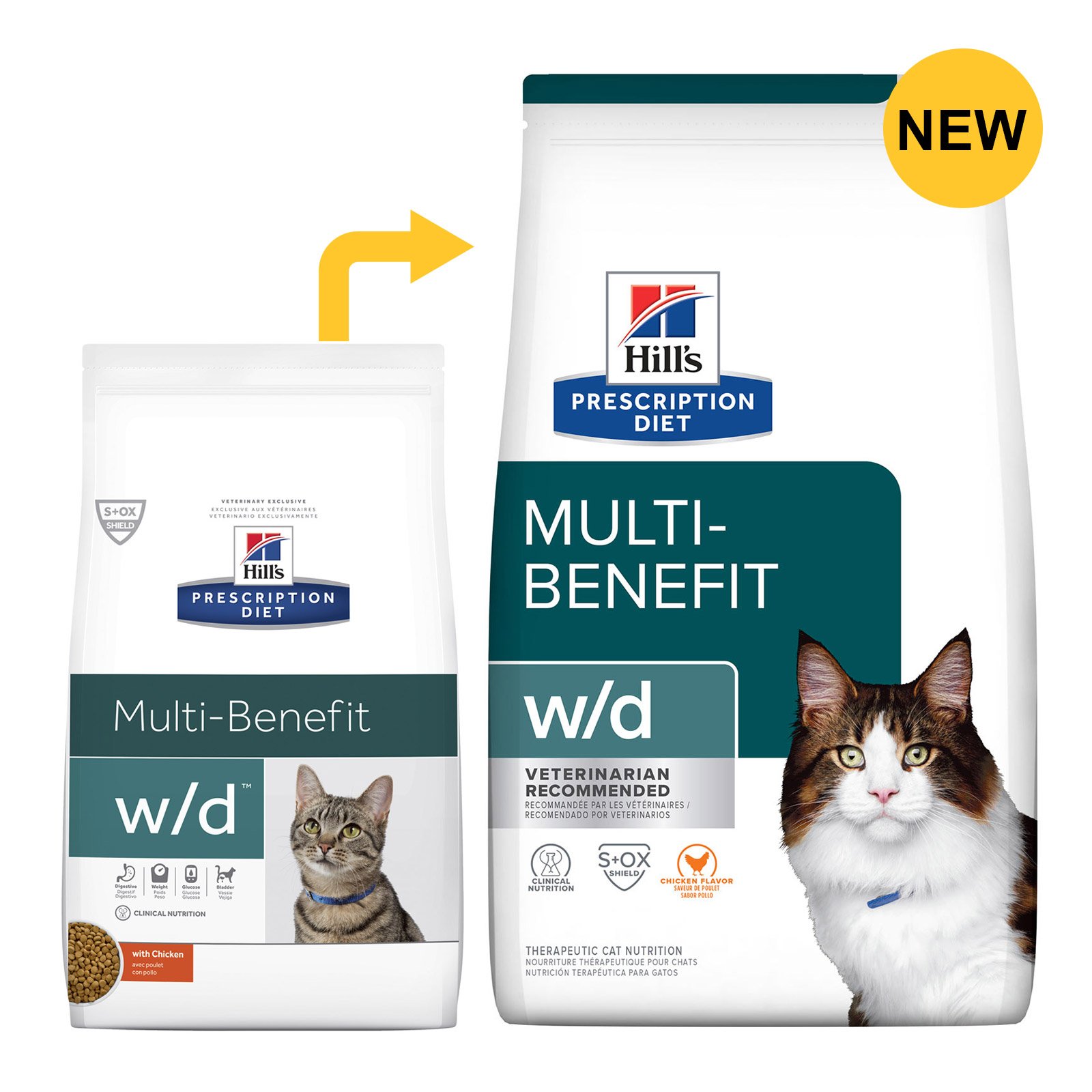 Hill's Prescription Diet w/d Digestive/Weight Management with Chicken Dry Cat Food 