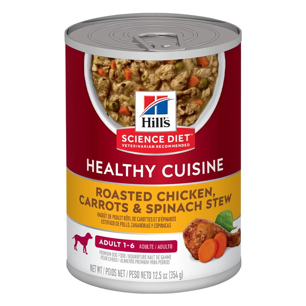 Hill's Science Diet Healthy Cuisine Adult 1-6 Roasted Chicken, Carrots & Spinach Stew Wet Dog Food