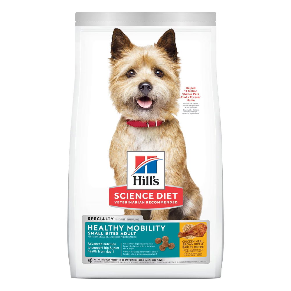 Hill's Science Diet Healthy Mobility Small Bites Adult Chicken Meal, Brown Rice & Barley Recipe Dry Dog Food