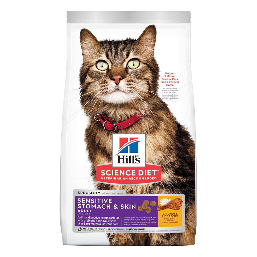 Hill's Science Diet Sensitive Stomach & Skin Adult Chicken & Rice Recipe Dry Cat Food