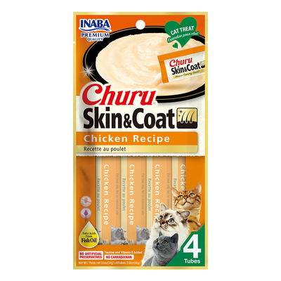 Inaba Churu Skin & Coat Chicken Recipe Cat Treat