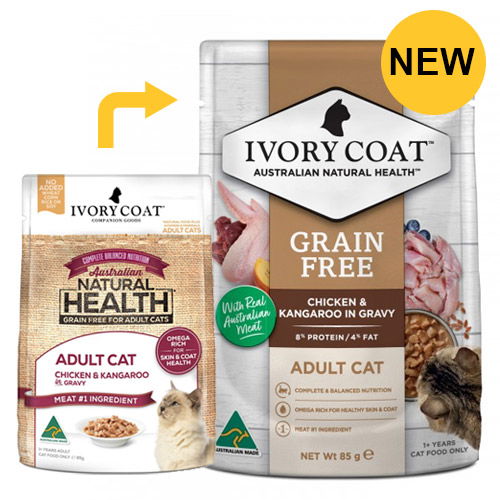 Ivory Coat Grain Free Adult Chicken & Kangaroo In Gravy Wet Cat Food