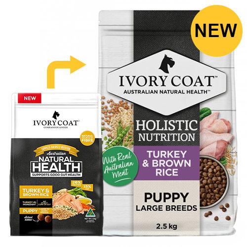 Ivory Coat Holistic Nutrition Puppy Large Breeds Turkey & Brown Rice Dry Dog Food