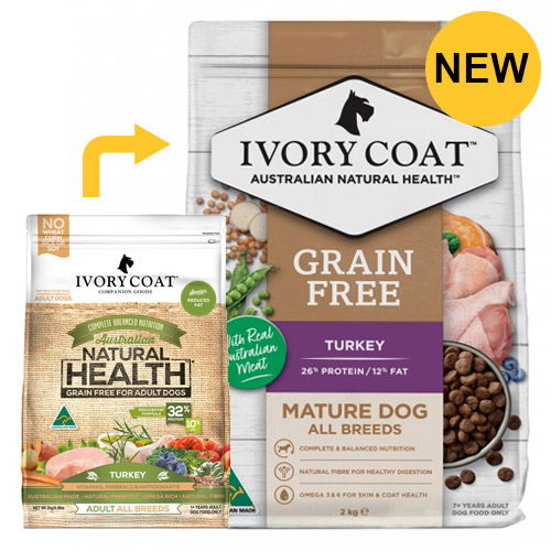 Ivory Coat Grain Free Mature All Breeds Turkey Dry Dog Food