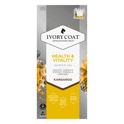 Ivory Coat Inspired by Raw Health & Vitality Kangaroo Wet Dog Food