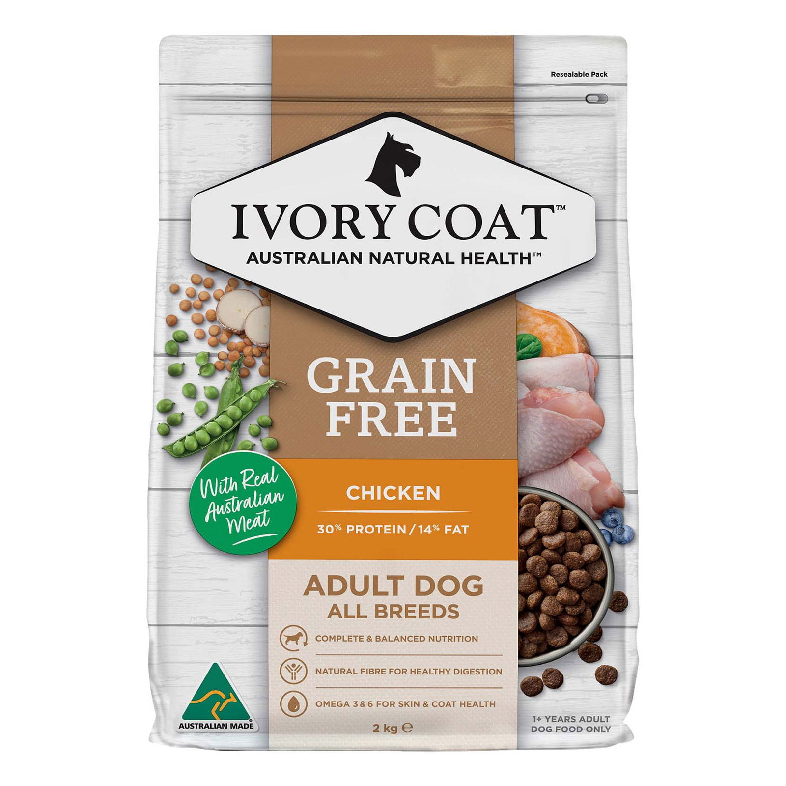 Ivory Coat Grain Free Adult All Breeds Chicken Dry Dog Food