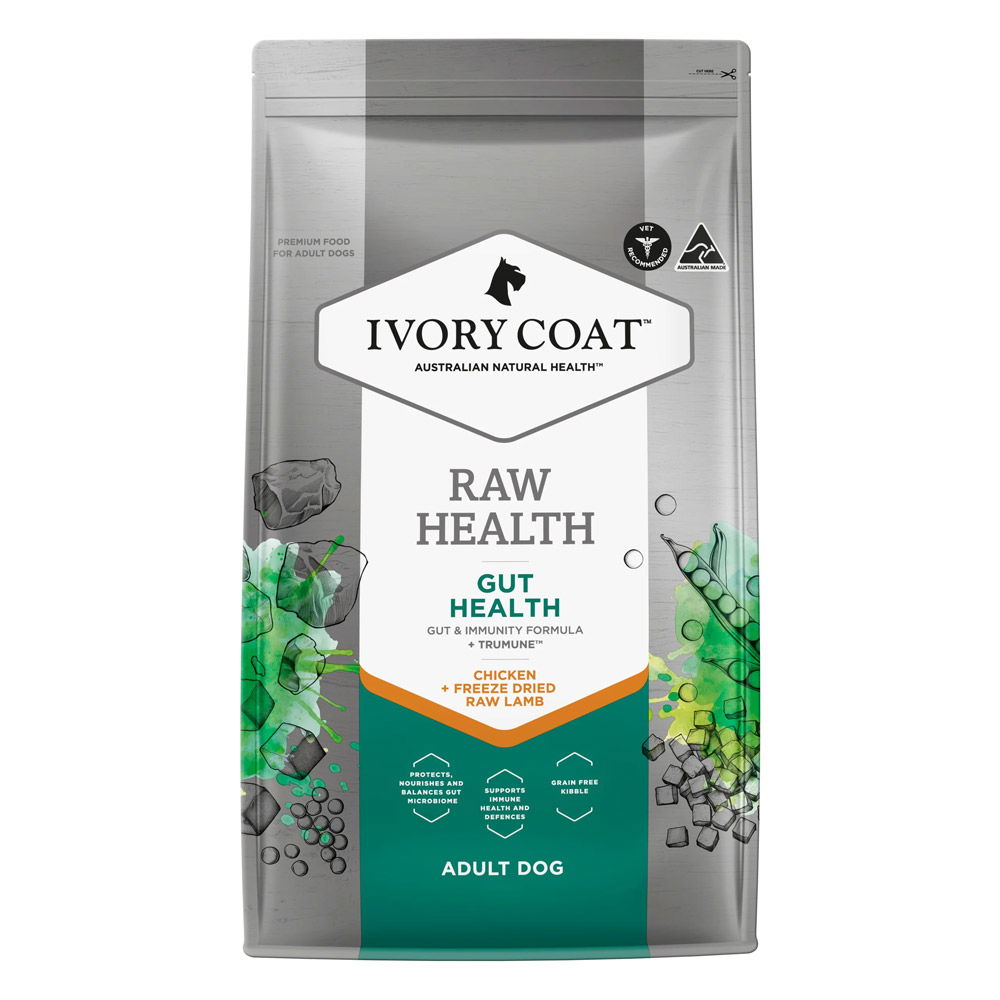 Ivory Coat Raw Health Gut Health Adult Chicken + Freeze Dried Raw Lamb Dry Dog Food