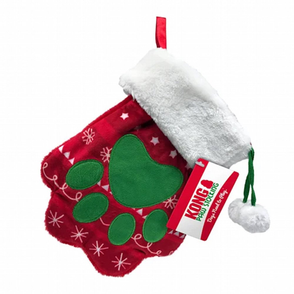 KONG Christmas Holiday Paw Stocking Toy for Dogs