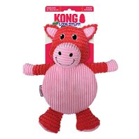 KONG Low Stuff Crackle Tummiez Plush Squeaker Toy for Dogs - Pig