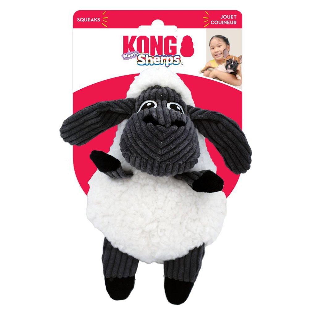 KONG Sherps Floofs Crinkle Plush Squeaker Toy for Dogs