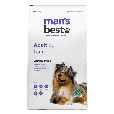 Mans Best Grain Free Lamb Adult Dry Dog Food  12 Kg