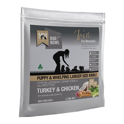 Meals for Mutts (MFM) Puppy & Whelping Larger Size Kibble Turkey & Chicken with Vegetables and Coconut Oil Dry Dog Food