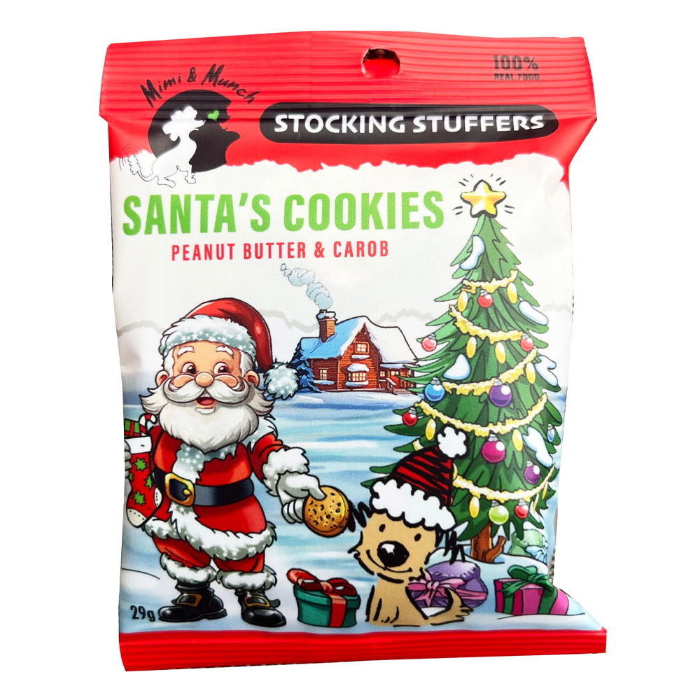 Mimi & Munch Santa's Cookies Peanut Butter & Carob Dog Treats