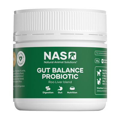 Natural Animal Solutions (Nas) Gut Balance Probiotic Roo Liver Blend Supplement For Dogs And Cats  80 Gm