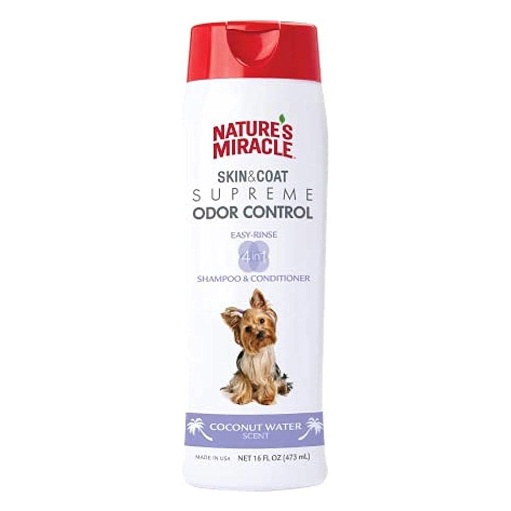 Nature's Miracle Skin and Coat Supreme Odor Control Coconut Water Shampoo and Conditioner for Dogs