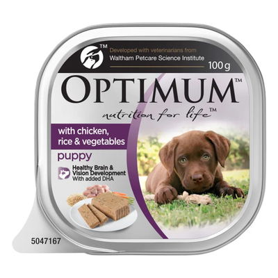 Optimum with Chicken, Rice & Vegetables Puppy Wet Dog Food