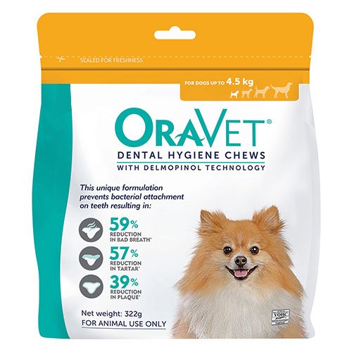 Oravet Dental Chews for X-Small Dogs Up To 4.5 kg (3 Pieces) ORANGE