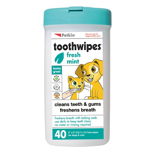 Petkin Fresh Mint Toothwipes for Dogs and Cats