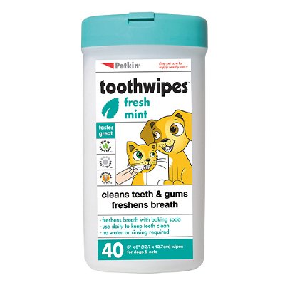 Petkin Fresh Mint Toothwipes for Dogs and Cats