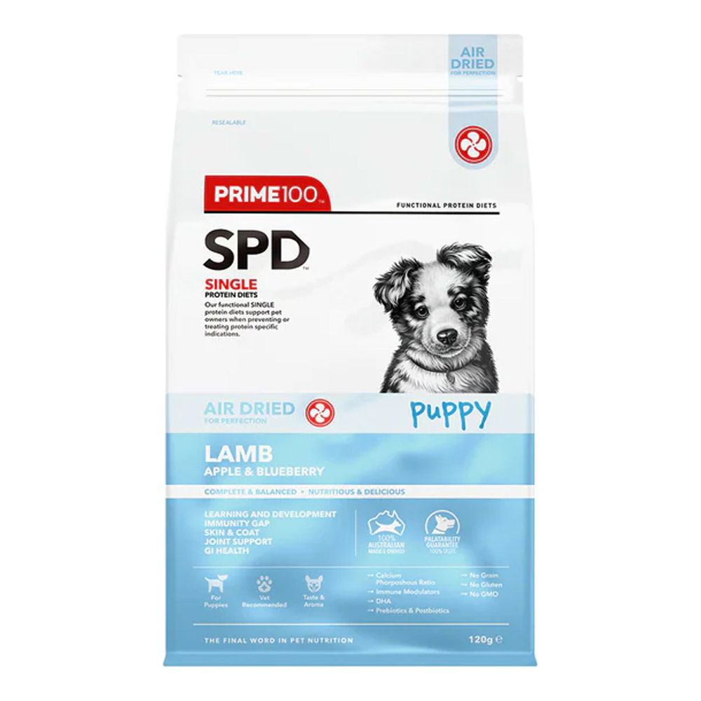 Prime100 SPD Single Protein Diets Air Dried Lamb, Apple & Blueberry Puppy Dry Dog Food