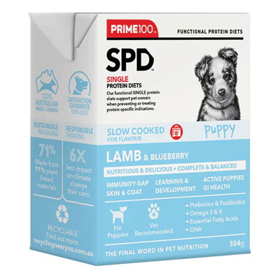 Prime100 SPD Single Protein Diets Slow Cooked Lamb & Blueberry Puppy Wet Dog Food