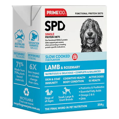 Prime100 SPD Single Protein Diets Slow Cooked Lamb & Rosemary Wet Dog Food