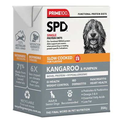 Prime100 SPD Single Protein Diets Slow Cooked Kangaroo & Pumpkin Wet Dog Food