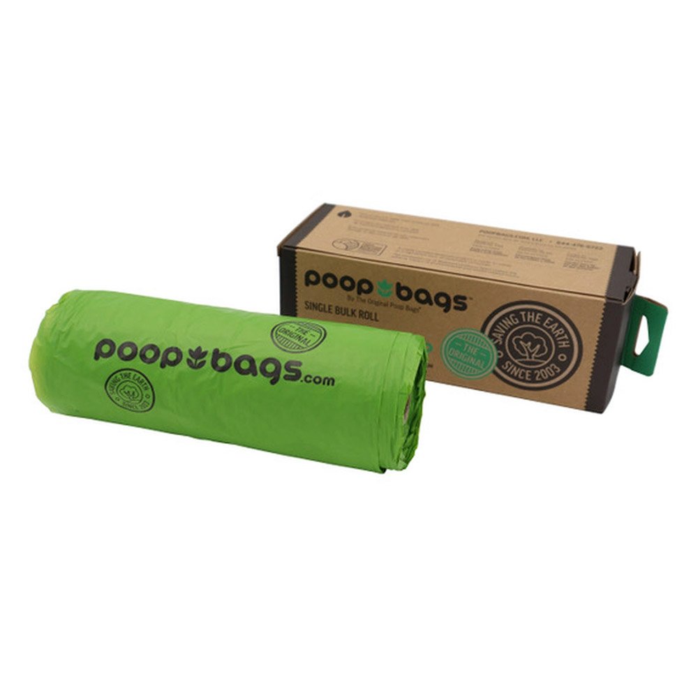 Poop Bags Green Single Bulk Roll  300 Pack