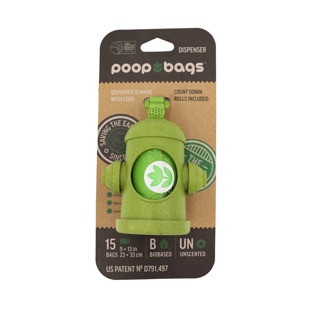 Poop Bags Biobased Hydrant Dispenser - 15 Bags