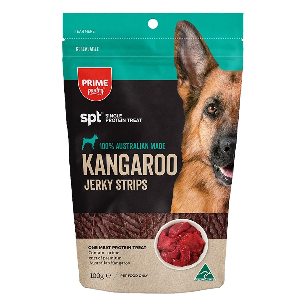 Prime Pantry SPT Single Protein Kangaroo Jerky Strips Treats for Dogs