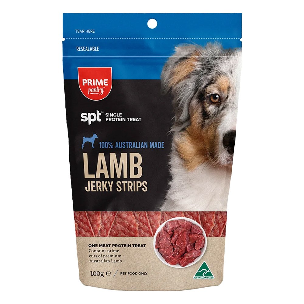 Prime Pantry SPT Single Protein Lamb Jerky Strips Treats for Dogs