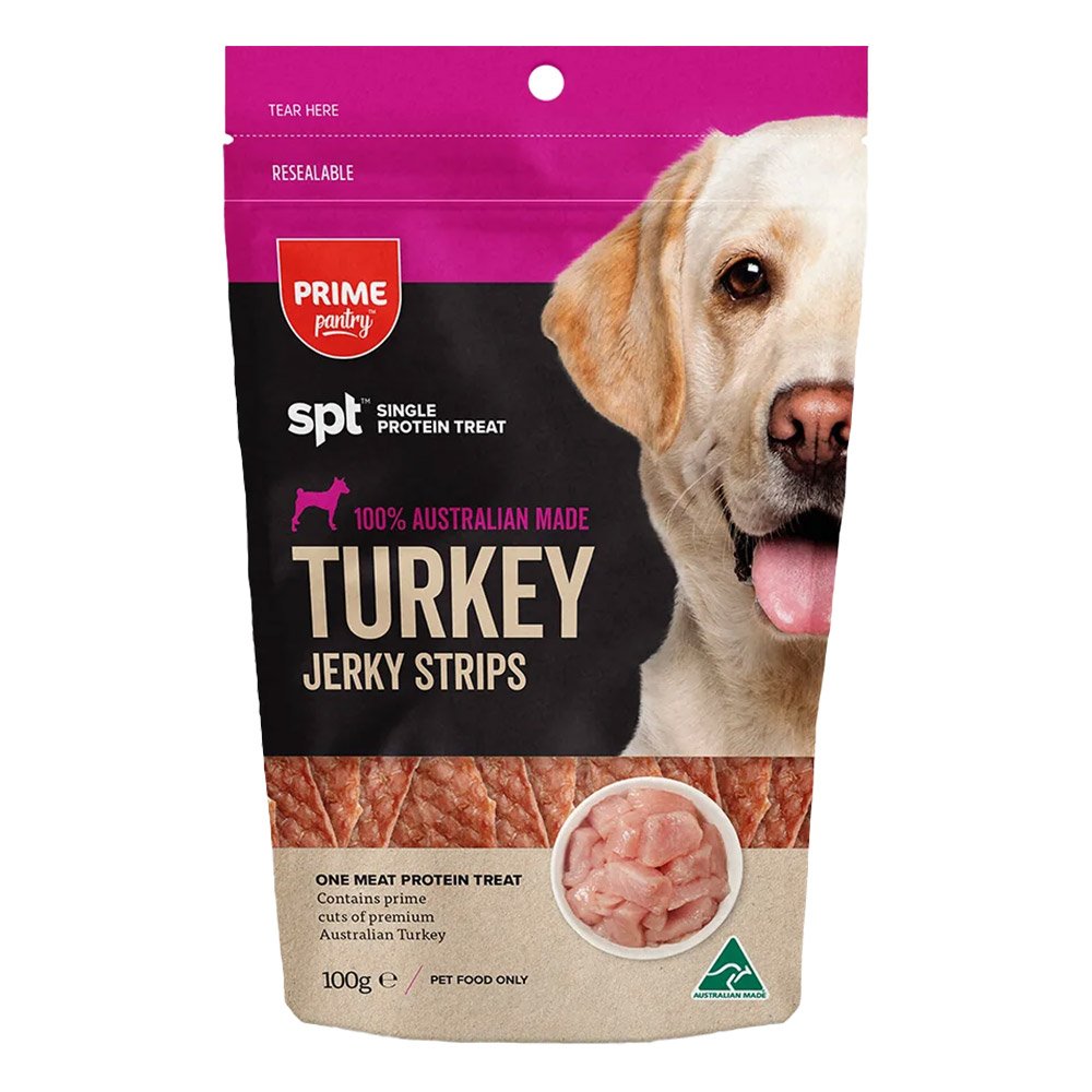 Prime Pantry SPT Single Protein Turkey Jerky Strips Treats for Dogs
