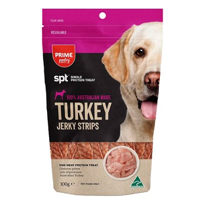 Prime Pantry SPT Single Protein Turkey Jerky Strips Treats for Dogs