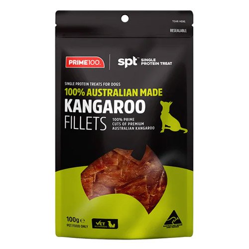 Prime100 SPT Single Protein Kangaroo Fillets Treats for Dogs