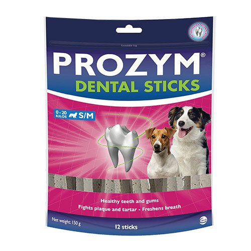 Prozym Dental Sticks for Small & Medium Dogs 0-20 kg (12 Pieces)