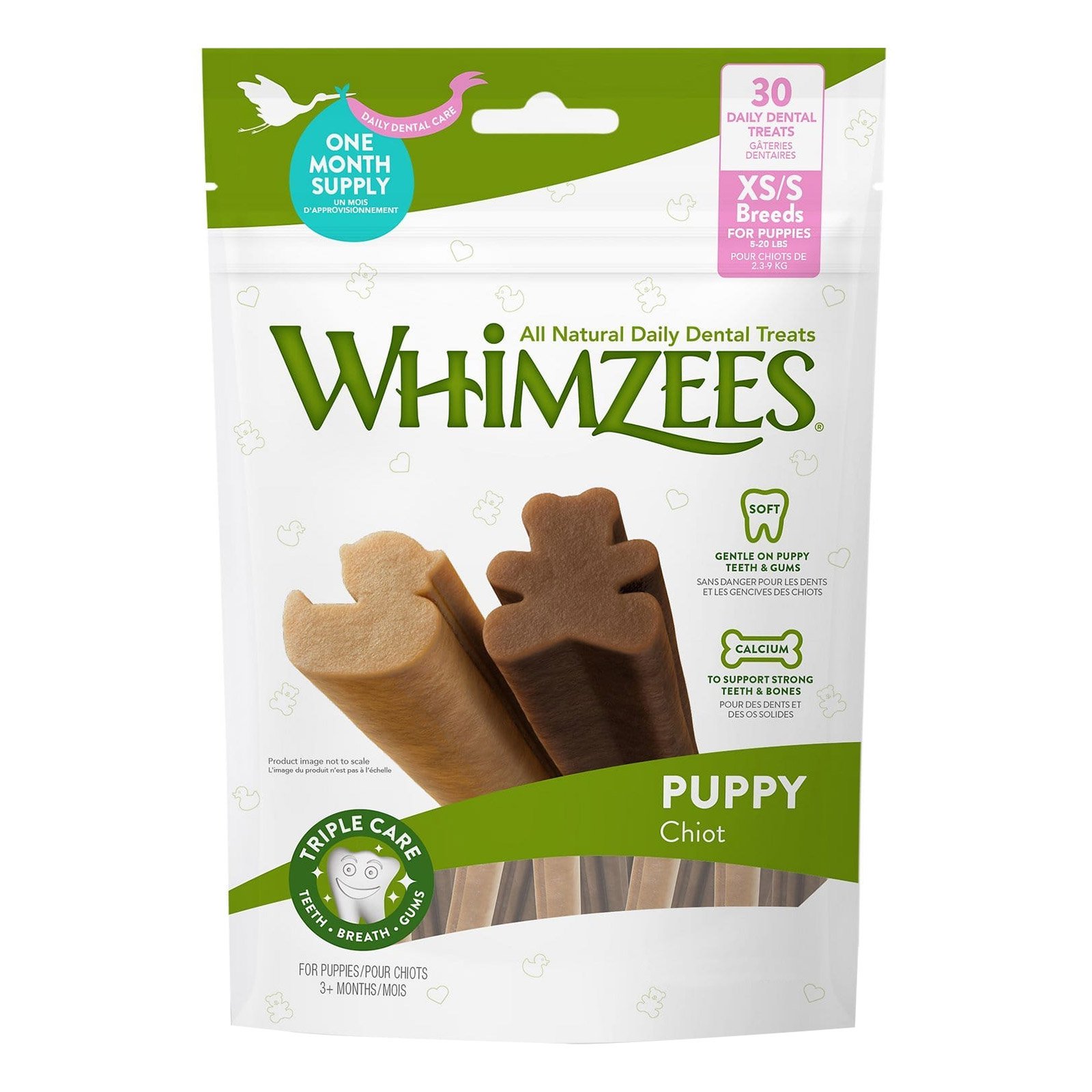 Whimzees Puppy Valuebag Dental Treat Xsmall/Small 30'S